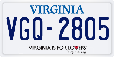 VA license plate VGQ2805