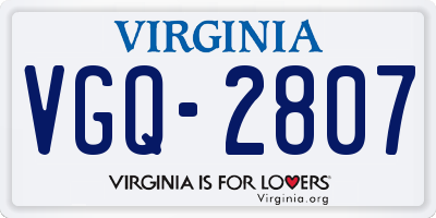 VA license plate VGQ2807