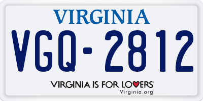 VA license plate VGQ2812