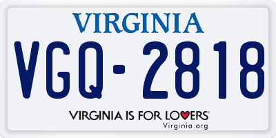 VA license plate VGQ2818