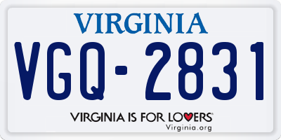 VA license plate VGQ2831