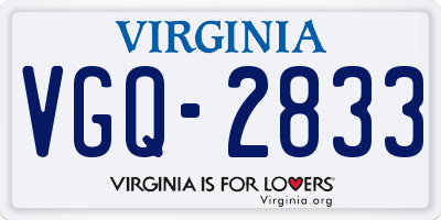 VA license plate VGQ2833