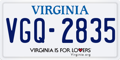 VA license plate VGQ2835
