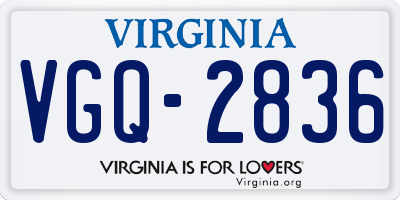 VA license plate VGQ2836