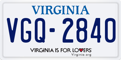 VA license plate VGQ2840