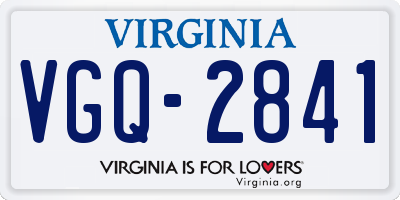 VA license plate VGQ2841