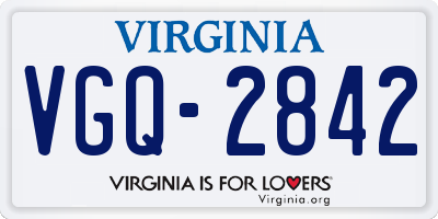 VA license plate VGQ2842