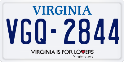 VA license plate VGQ2844
