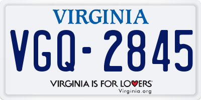 VA license plate VGQ2845