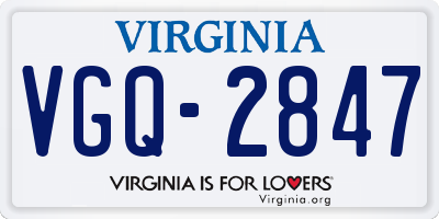 VA license plate VGQ2847