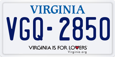 VA license plate VGQ2850