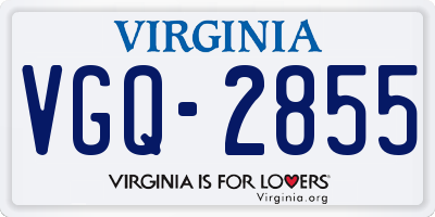 VA license plate VGQ2855