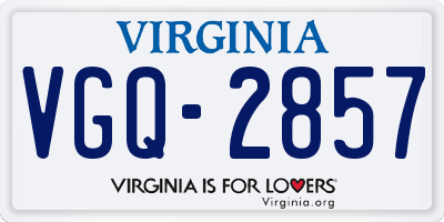 VA license plate VGQ2857