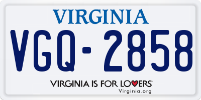 VA license plate VGQ2858