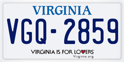 VA license plate VGQ2859