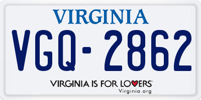 VA license plate VGQ2862