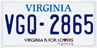 VA license plate VGQ2865