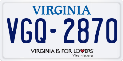 VA license plate VGQ2870