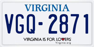 VA license plate VGQ2871