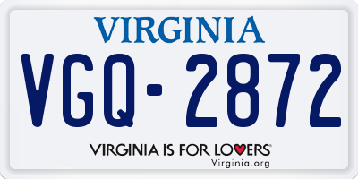VA license plate VGQ2872