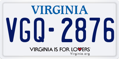 VA license plate VGQ2876