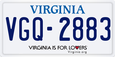 VA license plate VGQ2883