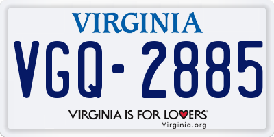 VA license plate VGQ2885