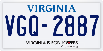 VA license plate VGQ2887