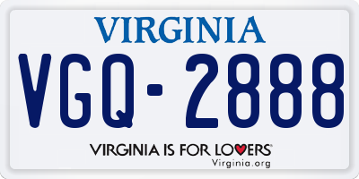 VA license plate VGQ2888