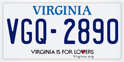 VA license plate VGQ2890