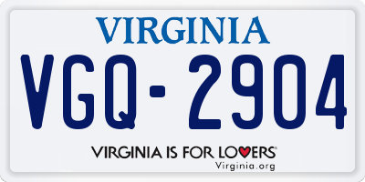 VA license plate VGQ2904