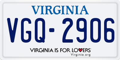 VA license plate VGQ2906
