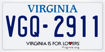 VA license plate VGQ2911