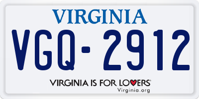 VA license plate VGQ2912