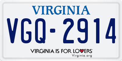 VA license plate VGQ2914
