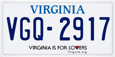 VA license plate VGQ2917