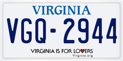 VA license plate VGQ2944