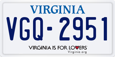 VA license plate VGQ2951