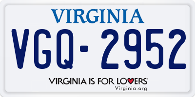 VA license plate VGQ2952