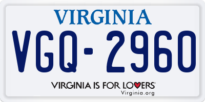 VA license plate VGQ2960