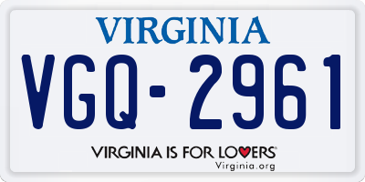 VA license plate VGQ2961
