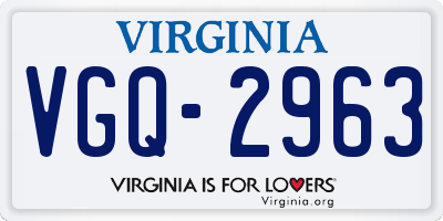 VA license plate VGQ2963