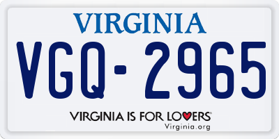 VA license plate VGQ2965