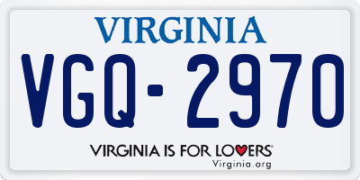 VA license plate VGQ2970