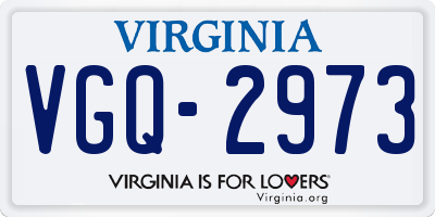 VA license plate VGQ2973