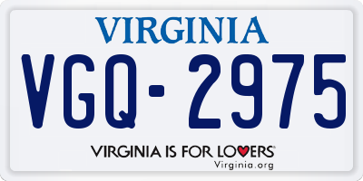 VA license plate VGQ2975