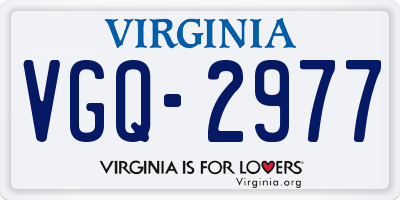 VA license plate VGQ2977