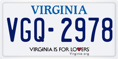 VA license plate VGQ2978