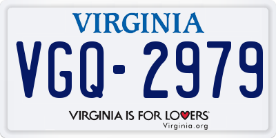 VA license plate VGQ2979