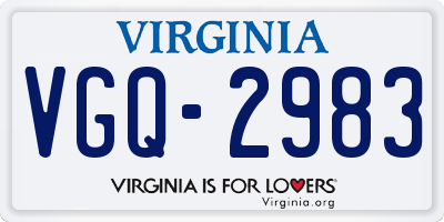 VA license plate VGQ2983